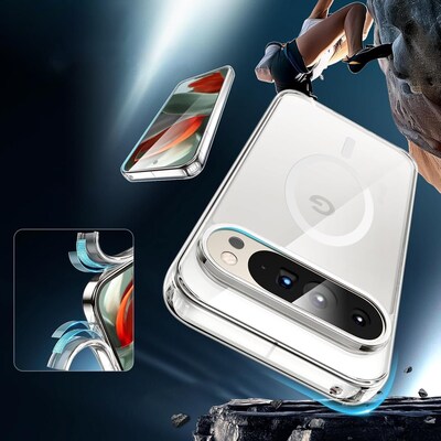 SaharaCase Venture Series Wallet Case for Google Pixel 9 Pro XL, Clear/Black (CP00613)