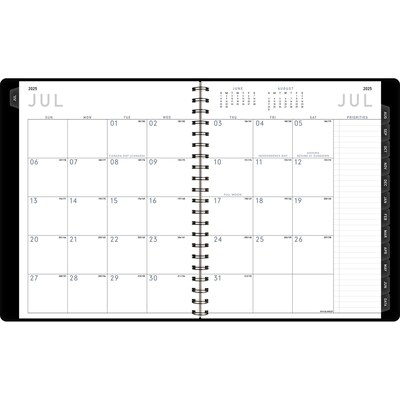 2025-2026 AT-A-GLANCE Contemporary 8.25" x 11" Academic Year Weekly & Monthly Planner, Faux Leather Cover, Black (70-957X-05-26)