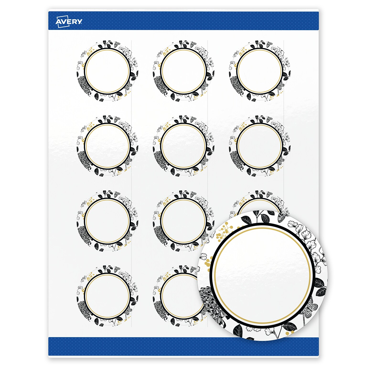 Avery Round Laser/Inkjet Multipurpose Labels, 2, White, 120/Pack (19479371018)