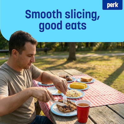 Perk™ Polystyrene Knife, Medium-Weight, White, 300/Pack (PK56399)