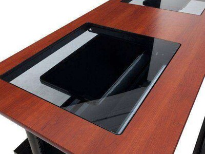 VersaDesk 48W Downview Computer Desk, Cherry/Black (DV4830-BC)