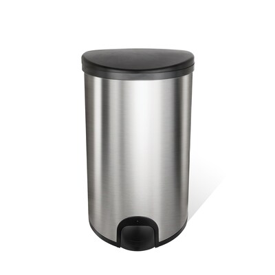Nine Stars Stainless Steel Toe Tap Sensor Trash Can, 13.2 Gallon, Silver (TTT-50-19)