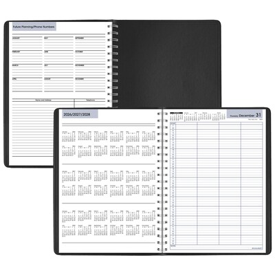 2027 AT-A-GLANCE DayMinder 8" x 11" 4-Person Daily Appointment Book, Faux Leather Cover, Black (G560-00-27)