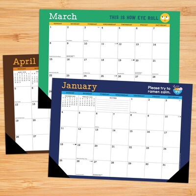 2026 Willow Creek Punny Art of David Olenick 17 x 12 Monthly Desk Pad Calendar (57148)
