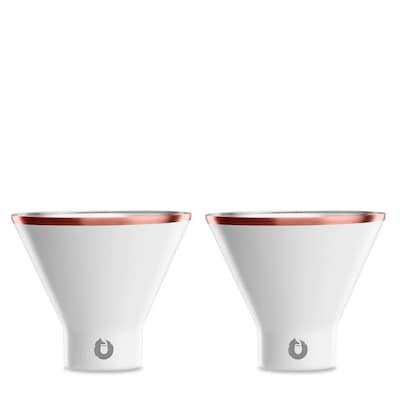 Stainless Steel Martini Glass Set of 2 - White