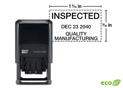 2000 Plus® PrintPro™ Self Inking 260D Economy Plastic Dater Stamp, 15/16 x 1-9/16