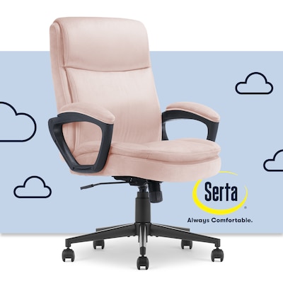 Serta Comfort Ergo Ergonomic Velvet Fabric Swivel Executive Chair, Pink (CCHR10016D)