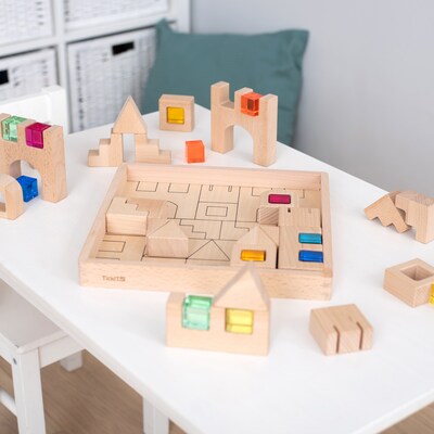 TickiT Wooden Building Gem Blocks, 39 Pieces (CTU73546)