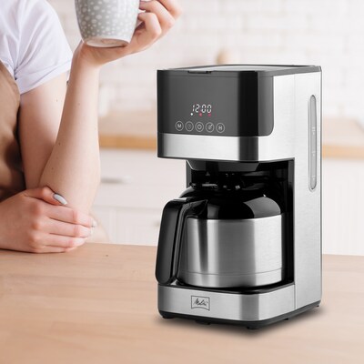 Melitta Aroma Tocco 8-Cups Automatic Drip Coffee Maker, Black/Stainless Steel (MCM010PULBK1)