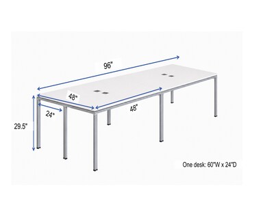Boss Office Products Simple System 48"W Desk, White, 4/Set (SGSD015-110-WT)