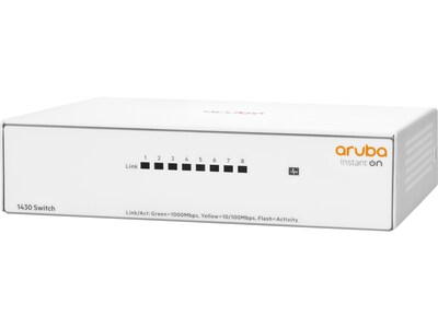 Aruba 1430 8-Port Gigabit Ethernet Unmanaged Switch, White (R8R45A#ABA)