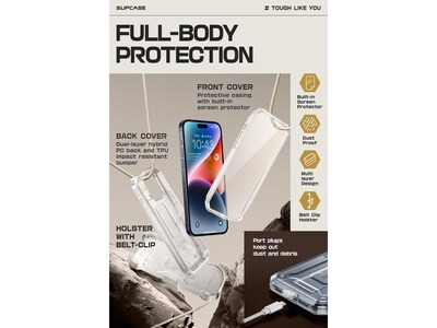 SUPCASE Unicorn Beetle PRO Rugged Case for iPhone 15 Pro Max, Shock-Absorbing, Clear (SUP-iPhone2023Max-6.7-UBPro-SP-Clear)