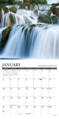 2027 Willow Creek Waterfalls 7" x 7" Monthly Wall Calendar, Assorted Colors (64269)