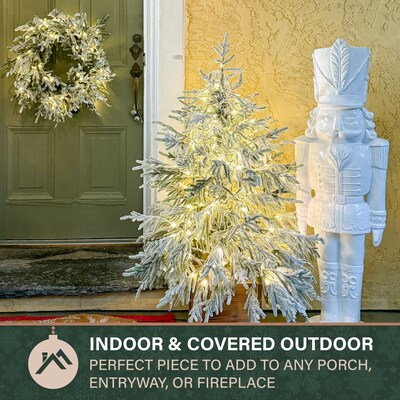 Fraser Hill Farm 4' Nutcracker Soldier, Glossy White (FFRS048-1SOL-WHT)