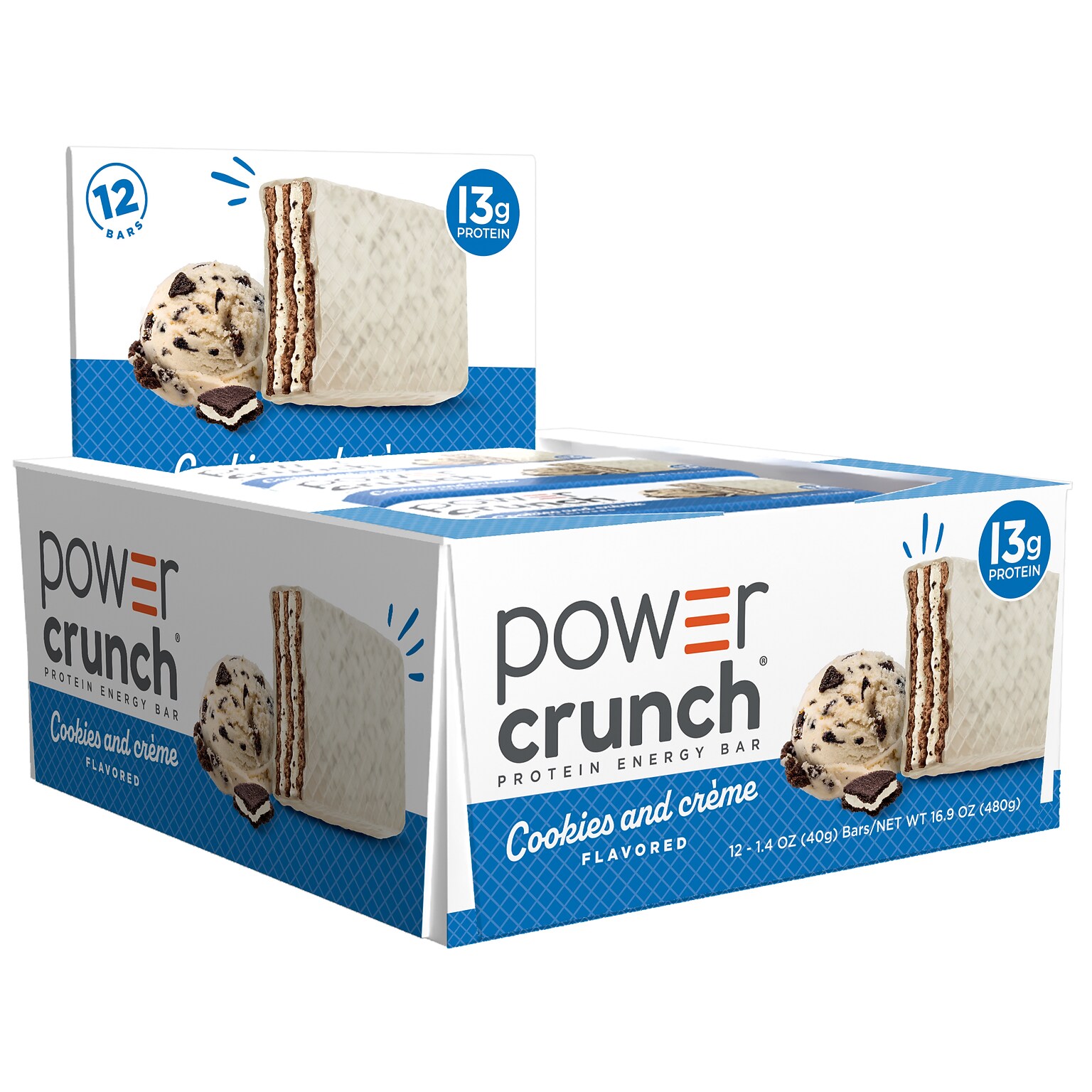 Power Crunch Cookies & Cream Protein Bar, 16.9 oz., 12 Bars/Box (XUS44273)