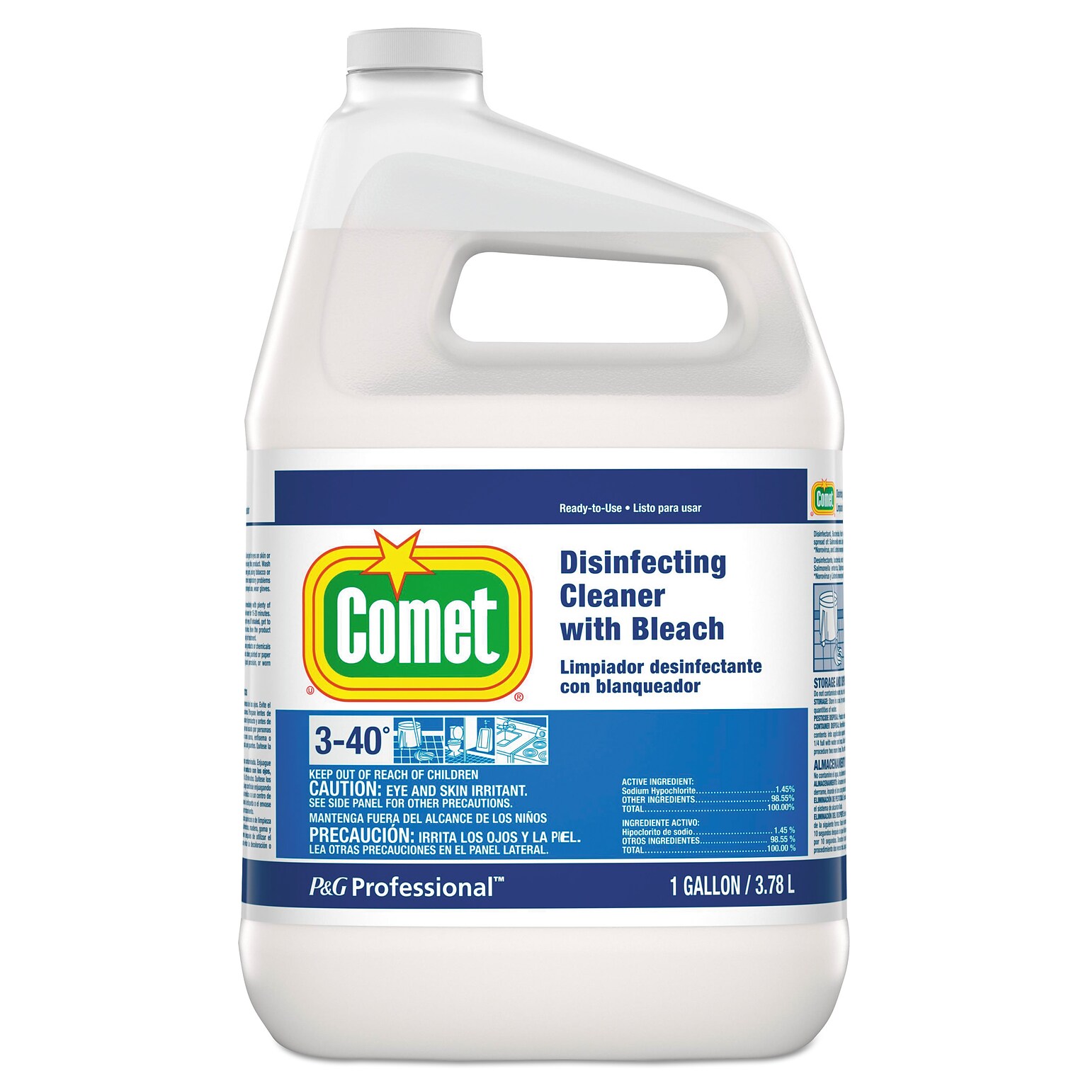 Comet® Disinfecting Cleaner w/Bleach, 1 Gal Bottle