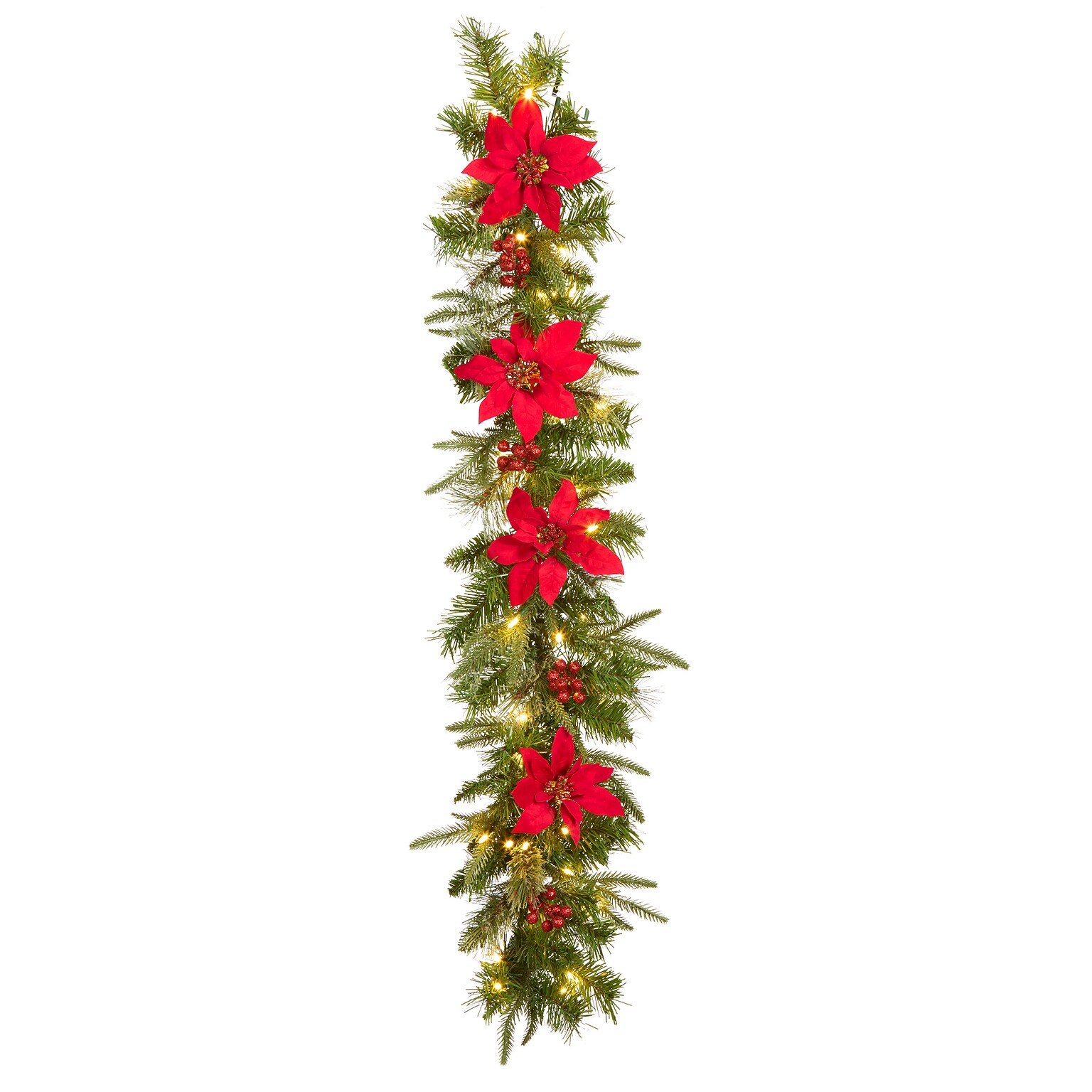 National Tree Company 4 Colonial Garland with Battery Operated LED Lights (QPECO8-301-4A-B)