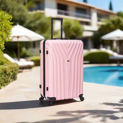 InUSA Vasty 30.31" Hardside Suitcase, 4-Wheeled Spinner, TSA Checkpoint Friendly, Pink (IUVAS00L-PNK)