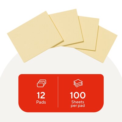 Staples Sticky Notes, 3 x 3, Bright Colors, 1200 Sheets - Vibrant Self-Stick Notes for Reminders, Planning & Collaboration