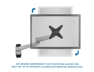 Mount-It! Modular Mount Adjustable Monitor Arm, Up to 27" Monitors, Gray/Silver (MI-33114)