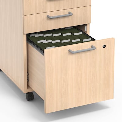 Union & Scale™ Essentials 3-Drawer Mobile Vertical File Cabinet, Letter/Legal, Lockable, 24.3"H x 15.6"W x 21.3"D, Natural