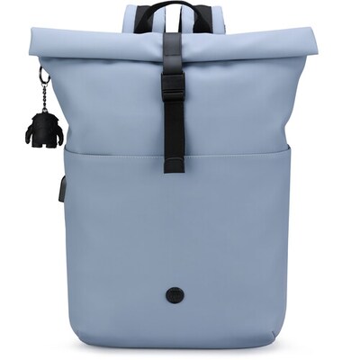 SwissDigital LAMONE Rolltop Laptop Compatible Backpack, Medium, Light Blue (SD1681-13)