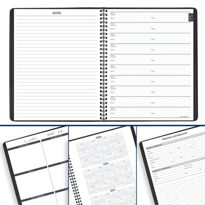 2026 AT-A-GLANCE 8" x 10" Calendar Year/Monthly Planner, Faux Leather Cover Black (70-130-05-26)