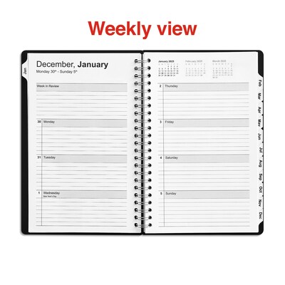 2025 Staples 5" x 8" Weekly & Monthly Planner, Black (ST21490-25)