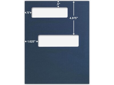 ComplyRight Double-Window Tax Presentation Folder, Navy Blue, 50/Pack (FMB03)