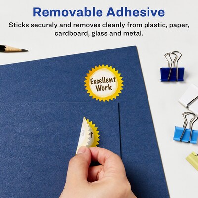 Avery Laser/Inkjet Burst Multipurpose Labels, 2.25 Dia., White, 300 Labels/Pack (94608)