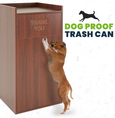 Alpine Industries Wood Trash Can, 40 Gallon, Mahogany (476-MA)