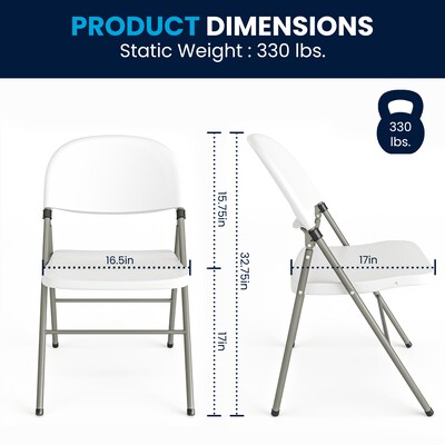 Flash Furniture HERCULES Folding Chair, White, 6/Pack (6DADYCD70WH)