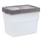 Iris 58 Quart Snap Top Plastic Snap Closure Storage Bin, Clear, 5/Pack (500158)