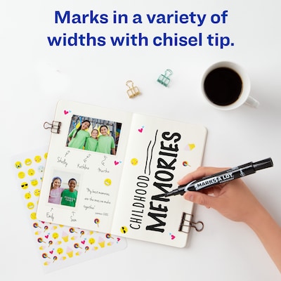 Avery Marks A Lot Permanent Marker, Chisel Tip, Black, 36/Pack (98206)