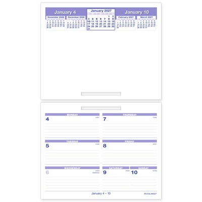 2027 AT-A-GLANCE Flip-A-Week 7 x 5.5 Weekly Desk Calendar Refill, White/Blue (SW705X-50-26)