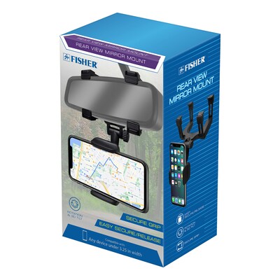 Fisher Rearview Mirror Phone Mount, Black (FCM360K)
