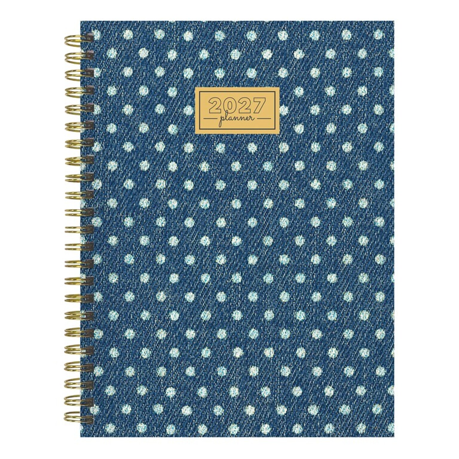 2027 TF Publishing Denim Dots 6.5 x 8  Weekly & Monthly Standard Planner, Paperboard Cover, Multicolored (27-9212)