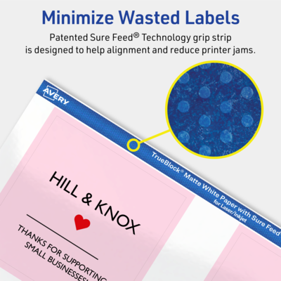 Avery Laser/Inkjet Multipurpose Labels, White, 6 Labels/Sheet, 100 Sheets/Pack (94101-TWMP100)