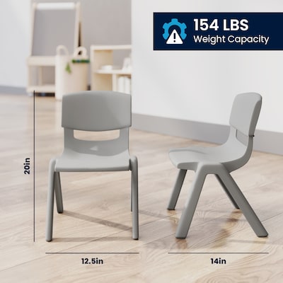 Flash Furniture Emmy Rectangular Activity Table Set, 48" x 24", Height Adjustable, Soft Gray (YCX13RECTTBSGYE)