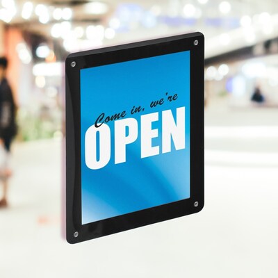 Azar Document Holder, Window-Hanging, Vertical/Horizontal, Side Loading Plastic, 2/Pack (106692-BLK-2PK)