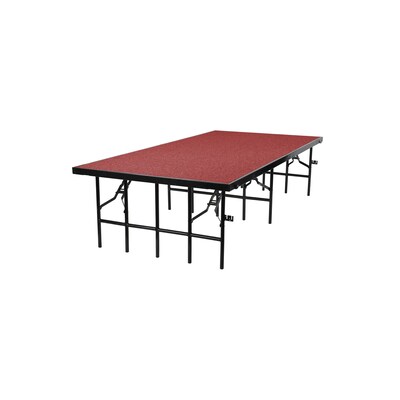 National Public Seating 3 x 8 Stage, 24H, Red Carpet (S3624C40)