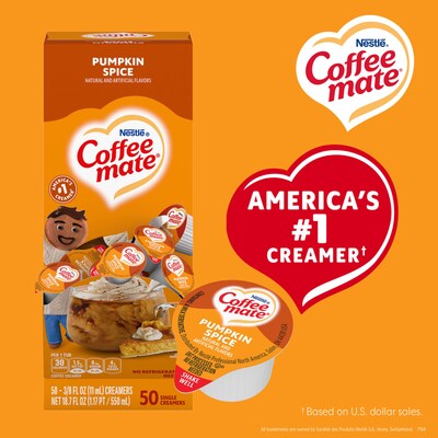 Coffee mate Pumpkin Spice Dairy Free Liquid Creamer, 50/Box (NES75520)