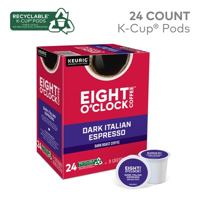 Eight O'Clock Dark Italian Espresso Keurig® K-Cup® Pods, Dark Roast, 24/Box (6408)