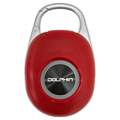 Dolphin Audio Wireless Bluetooth Portable Clip Speaker, Waterproof, Red (CLP-500)