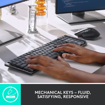 Logitech MX Mechanical Tactile Quiet Wireless Ergonomic Keyboard, Graphite (920-010547)