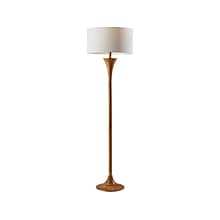 Adesso Rebecca 60 Natural Rubberwood Floor Lamp with White Drum Shade (1601-12)