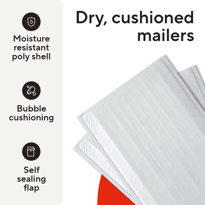 Quill Brand® 8.5W x 11L Self-Sealing Bubble Mailer, #2, 25/Carton (ST56609B)