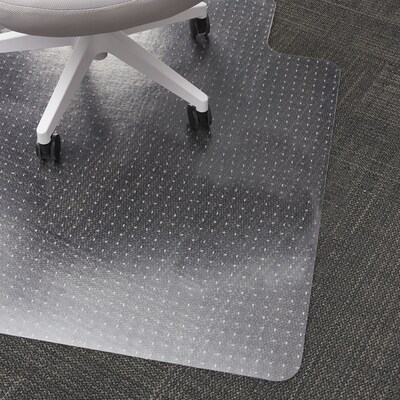 Quill® Brand PVC Chairmat, for Flat Pile Carpets, No Lip, Rectangular, 36 x 48