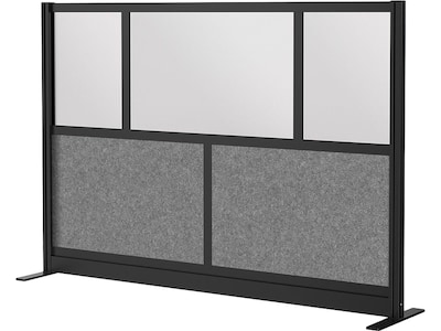 Luxor Expanse Series 5-Panel Freestanding Room Divider System Starter Wall, 48H x 70W, Black/Gray,