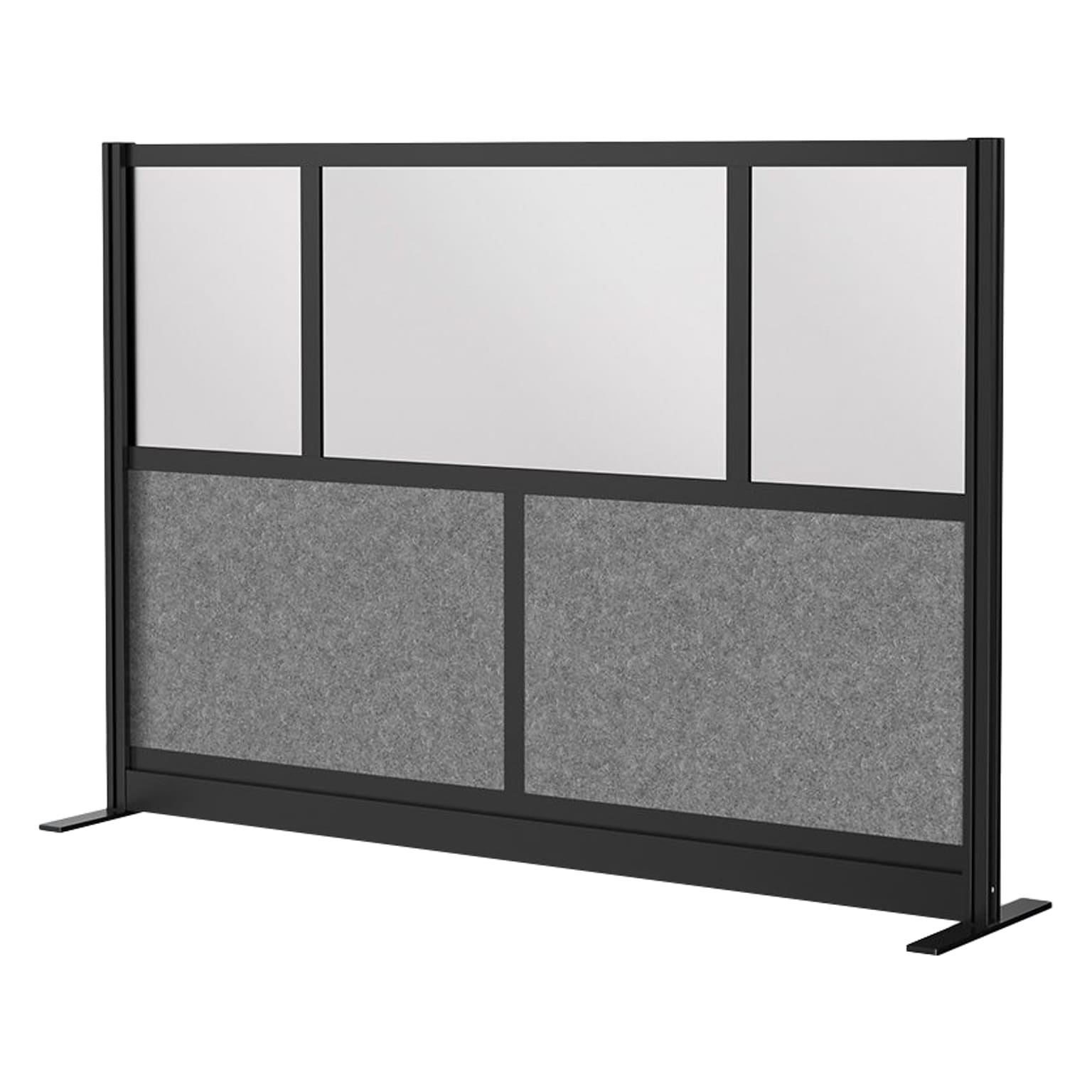 Luxor Expanse Series 5-Panel Freestanding Room Divider System Starter Wall, 48H x 70W, Black/Gray, PET/Acrylic
